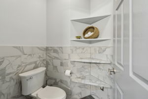 A private water closet with additional storage