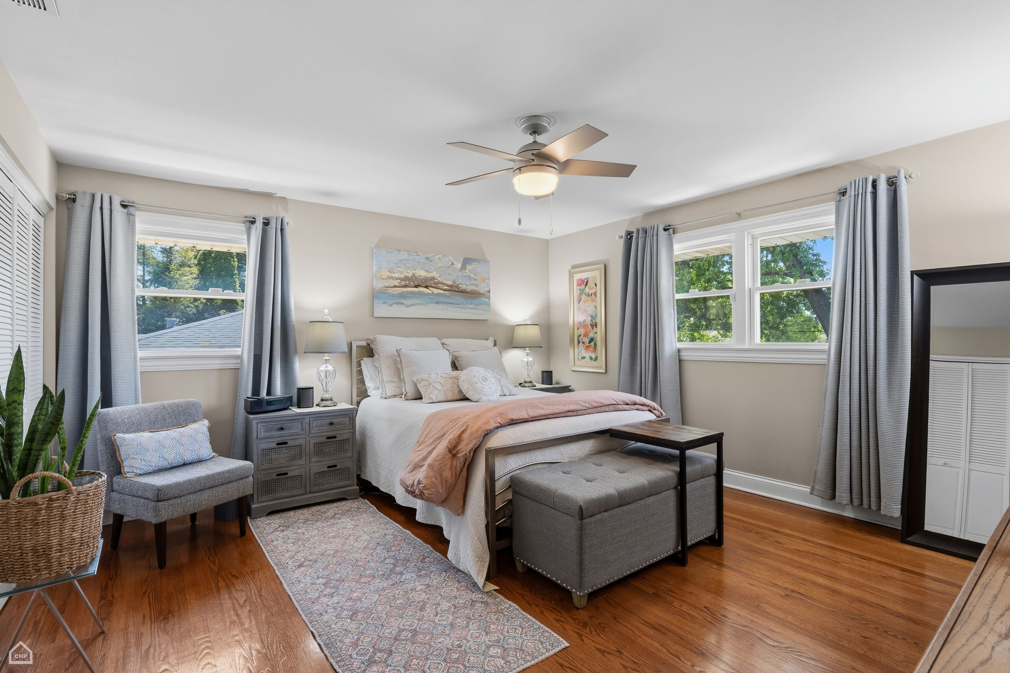 Primary bedroom, Lots of room, natural hardwood floor