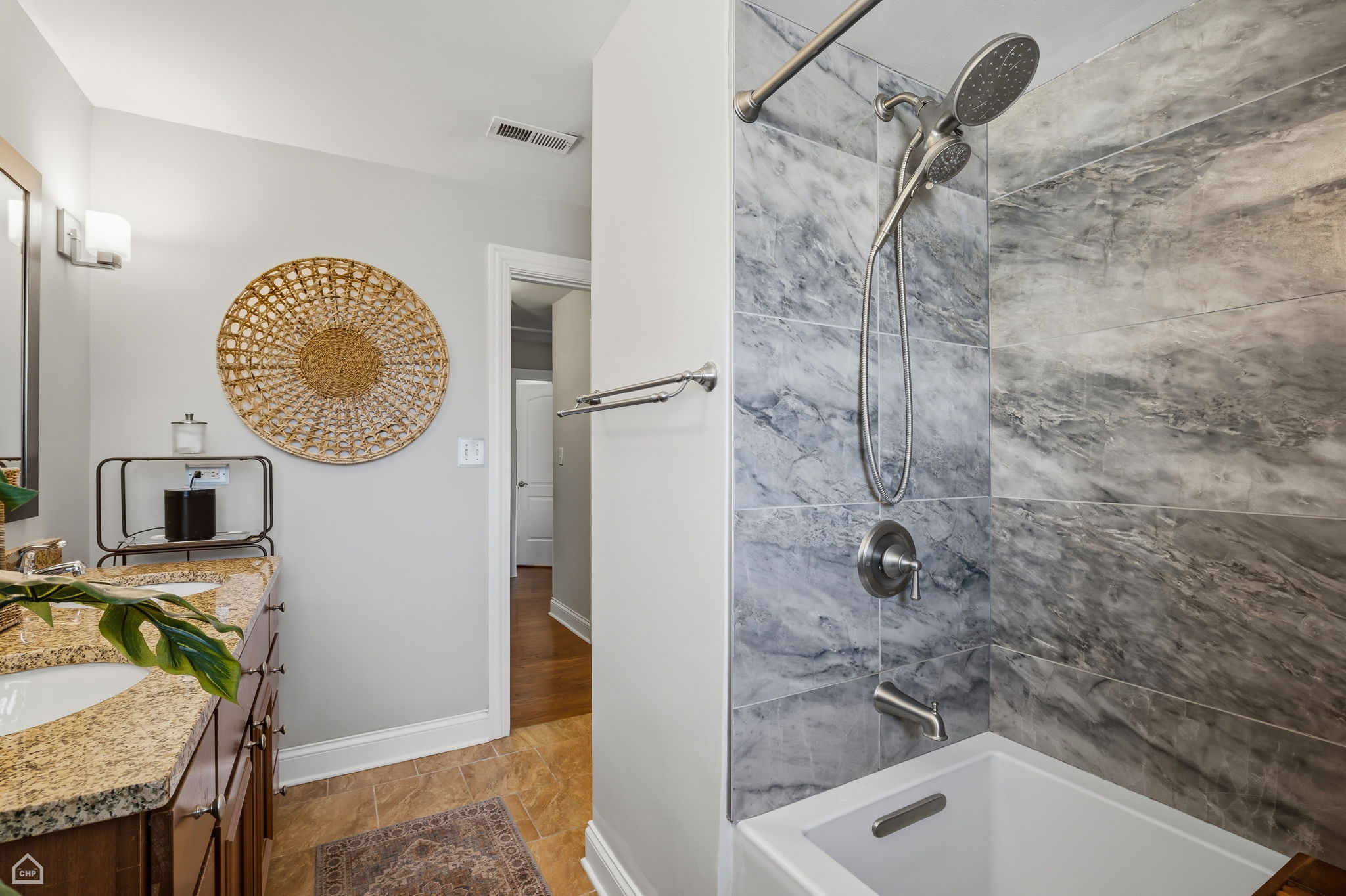 Large soaking tub