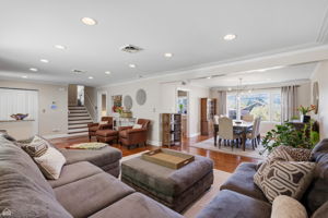 Spacious and open, elegant crown moldings
