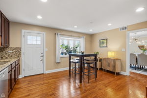 Access to the backyard through the kitchen or family room is great for parties