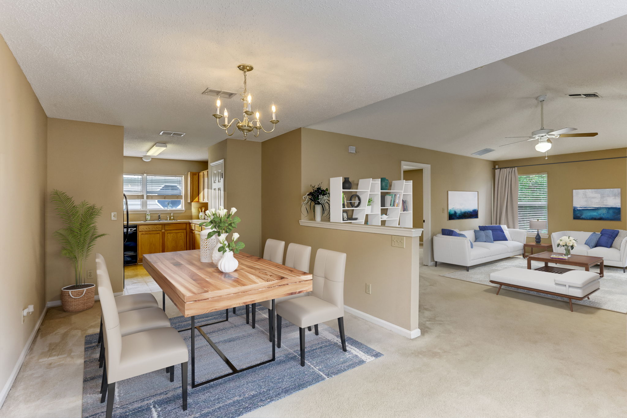 Open concept living areas