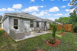 Backyard with open patio