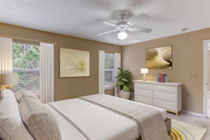 Master bed with lots of light