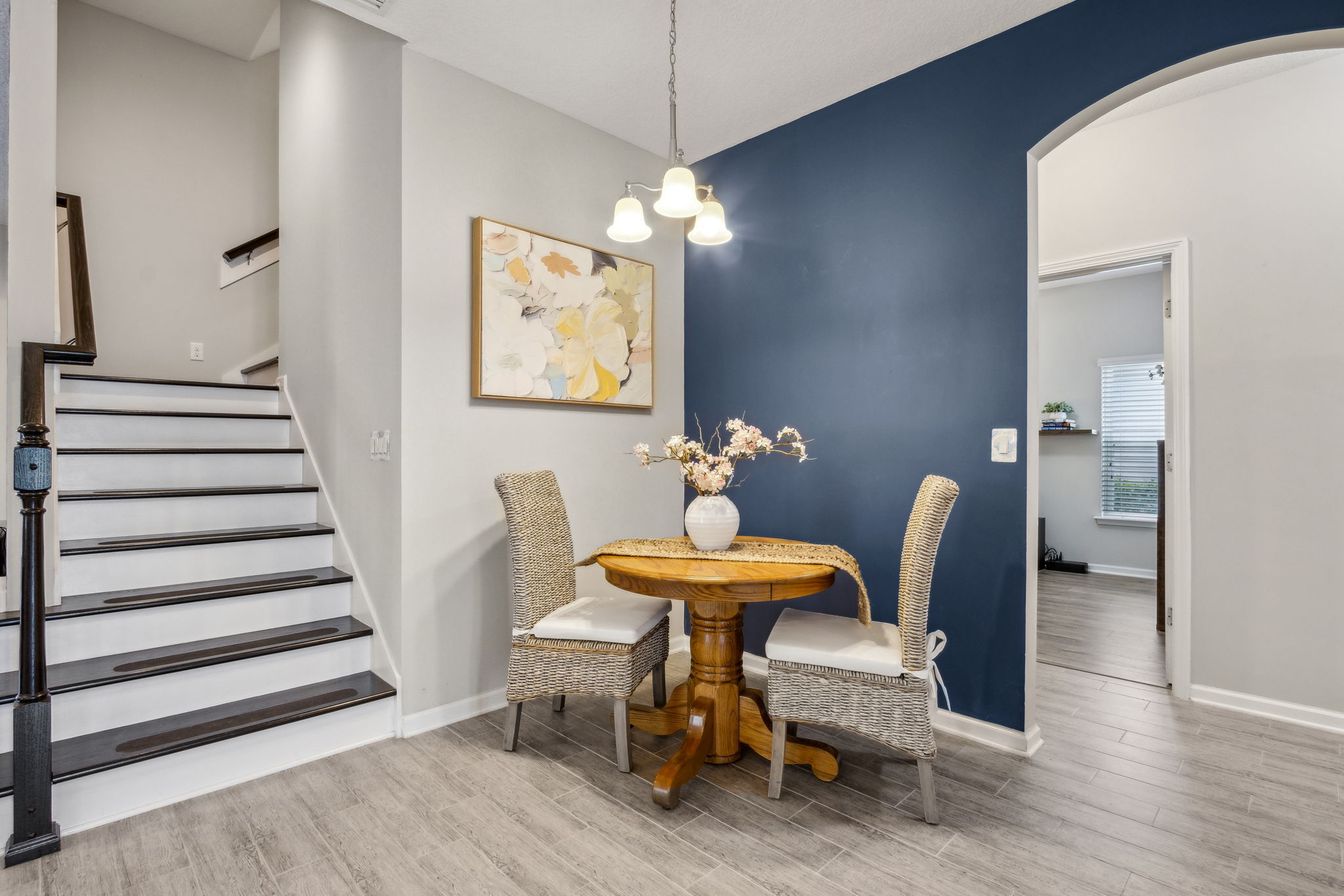 A convenient breakfast nook is just off the kitchen ...