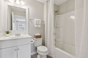 With an ensuite bath, its the suite is a cozy, private hideaway for guests or alternate living space.