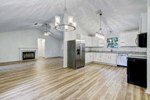 View of Great Room/Kitchen from Dining Area