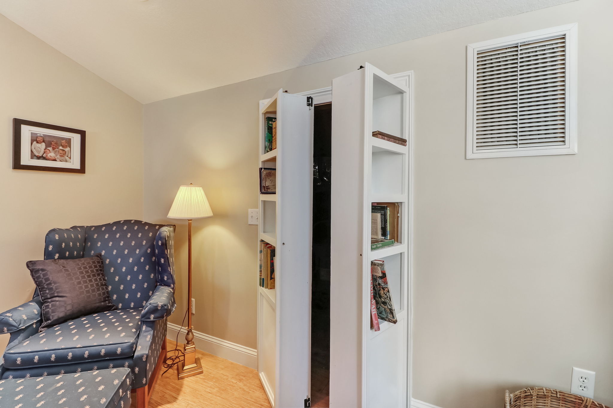 Attic storeage behind bookcase!