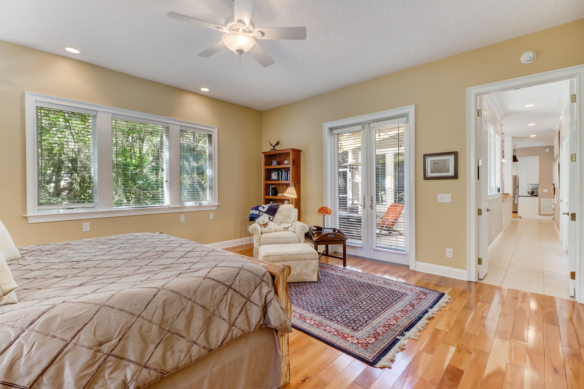 Master bedroom with access to porch