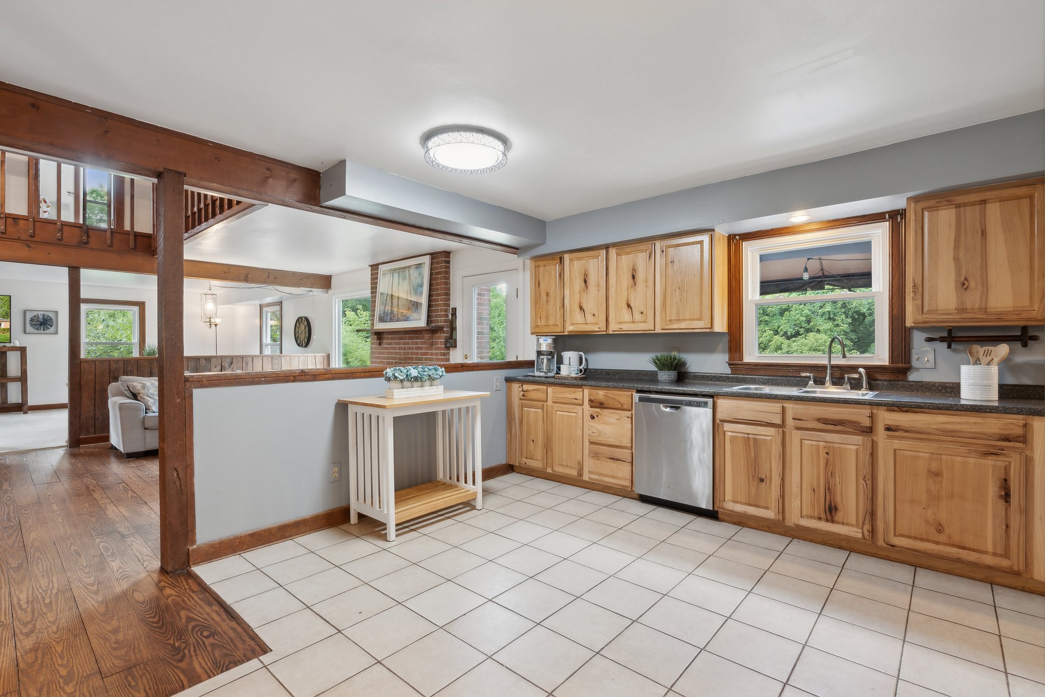 Kitchen Open to Living Room