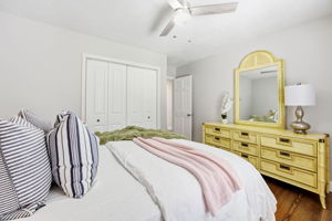 … with generous closet storage and a calm, neutral palette that feels easy and inviting