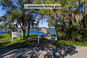 … while a community fishing pier creates another quiet place to enjoy the river and cast a line