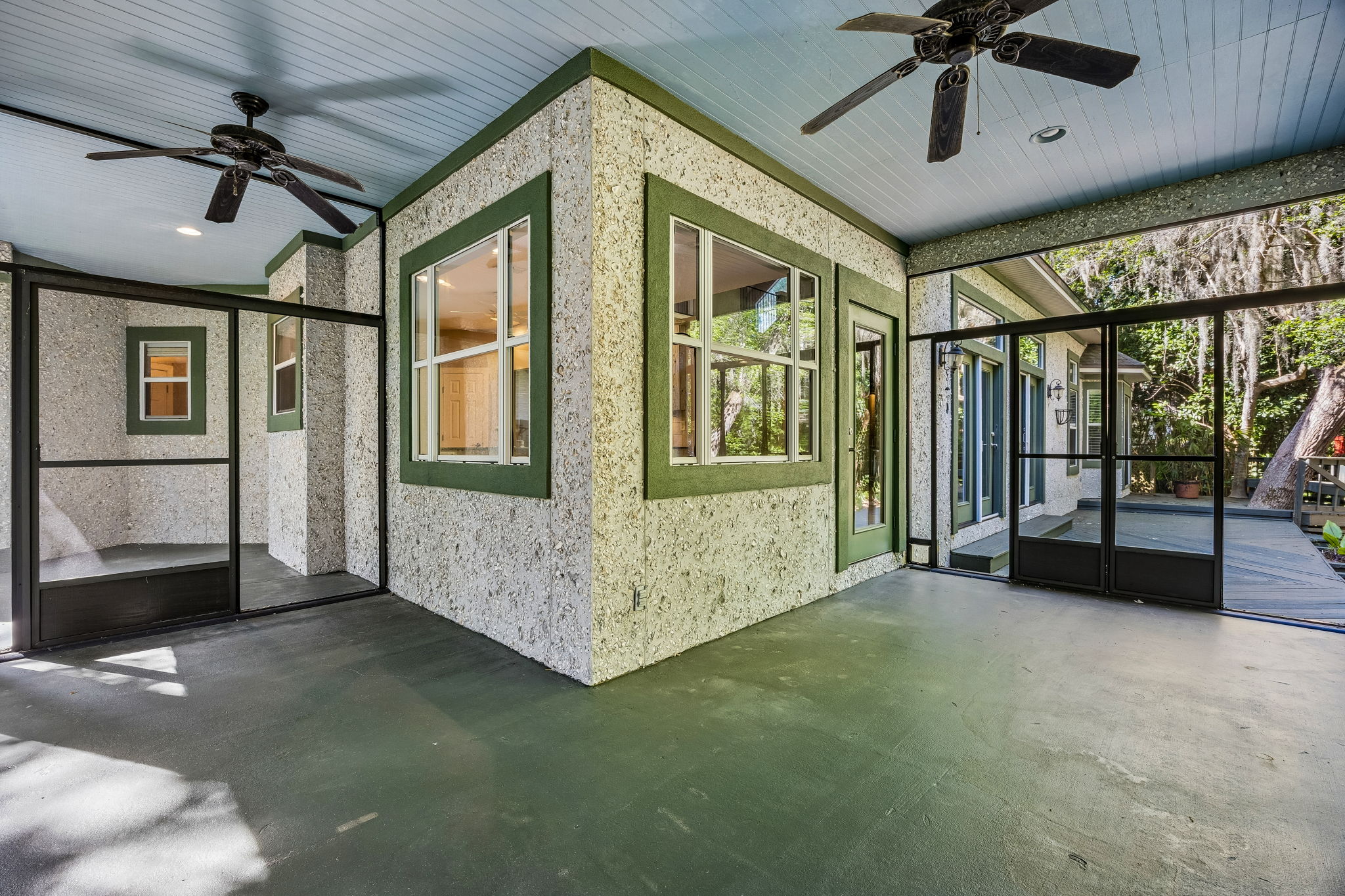 Many seating options with Open porch, Wrap around screen porch and expansive deck