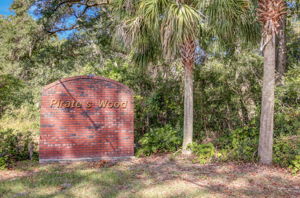 Pirates Woods Entrance Sign from Blackrock Road