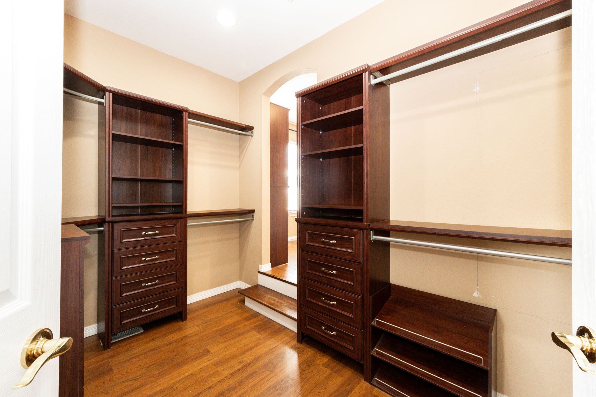 HUGE double walk in closet off of the Primary bedroom with a mini fridge!