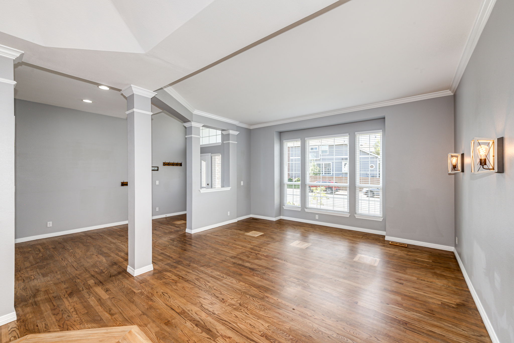 Living room with beautiful hardwood floors