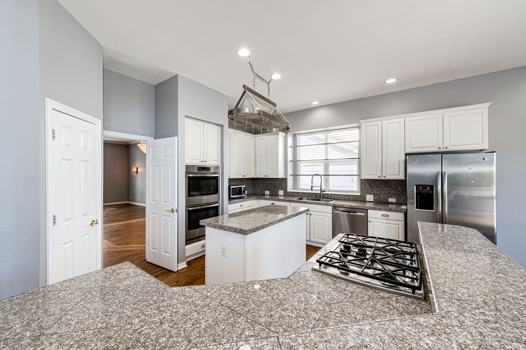 Kitchen has a pantry