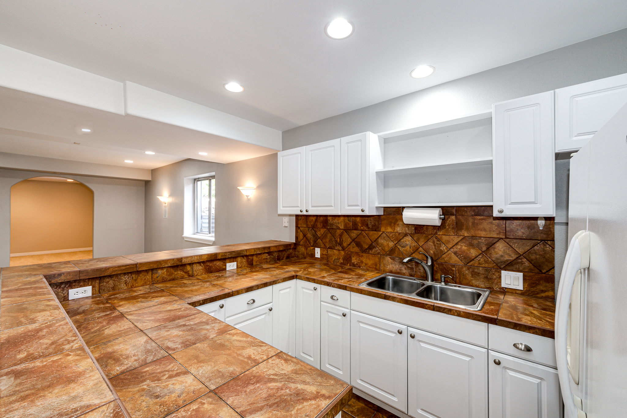 Kitchen area in the basement