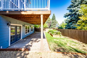 View of the basement door leading out into the backyard