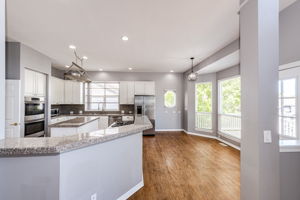 View of the kitchen and eat-in space