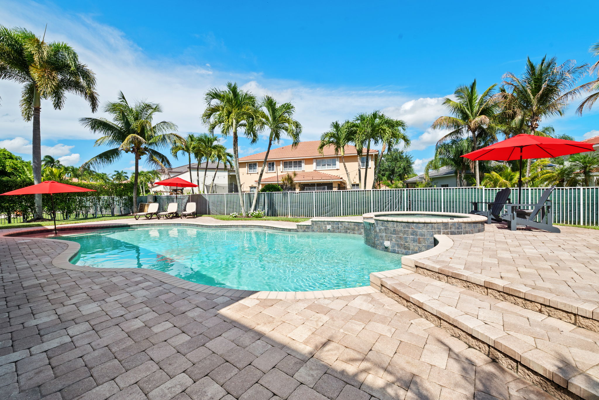 Pool is great for volley ball as it is shallower at each end and deeper in the middle