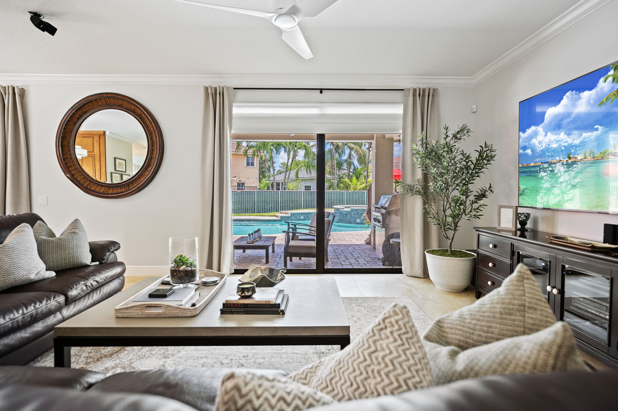 Family Room view of the pool patio