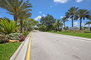 Lushly landscaped community entrance