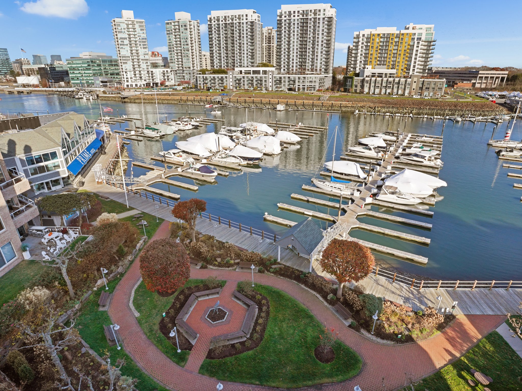 Park, boardwalk and marina right in your backyard