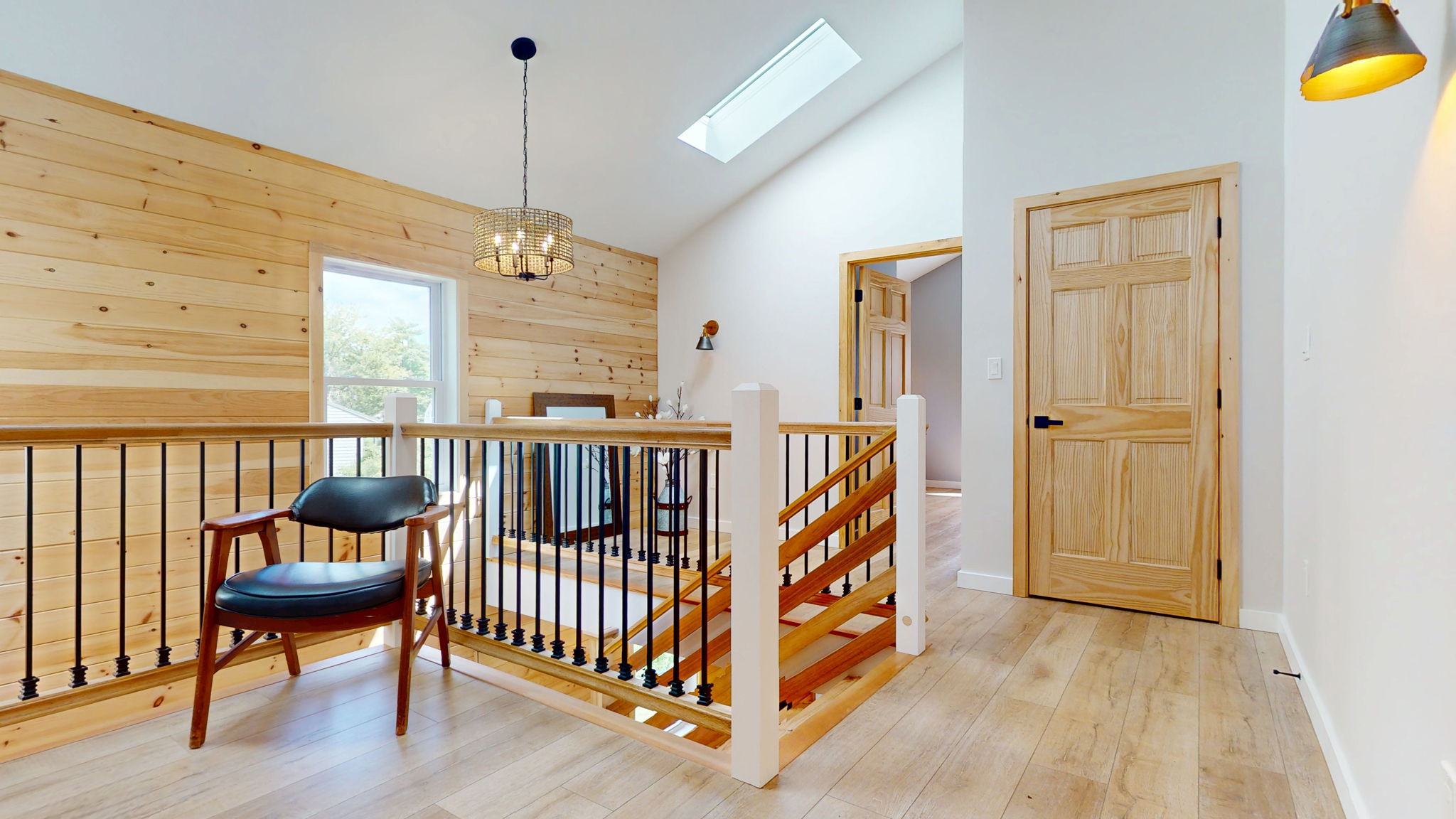 Pine tongue and groove accent walls