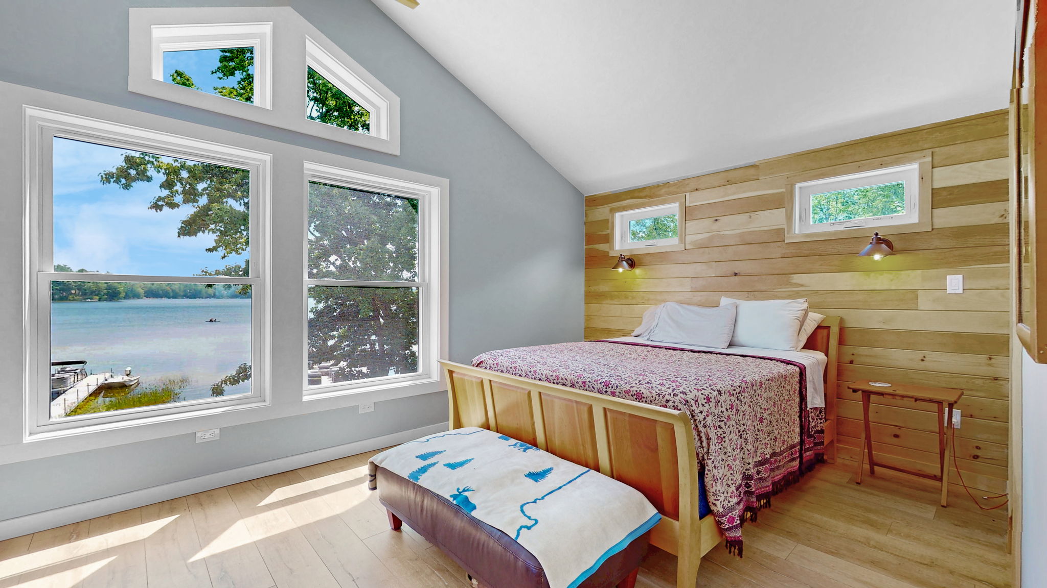 Primary bedroom with water view