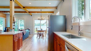 Kitchen with water view