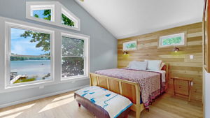 Primary bedroom with water view