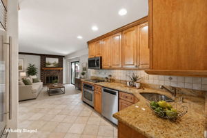 Renovated Gourmet Kitchen open to Family Room