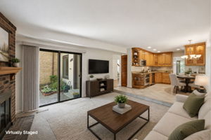 Family Room with Access to Courtyard Patio