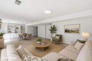Lower Level Entertainment Level with Built-in Shelving
