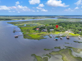 View of the Amelia River/ICW, Shave Bridge and the Atlantic Ocean in the background