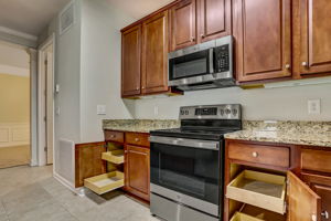 Kitchen with pullout shelving