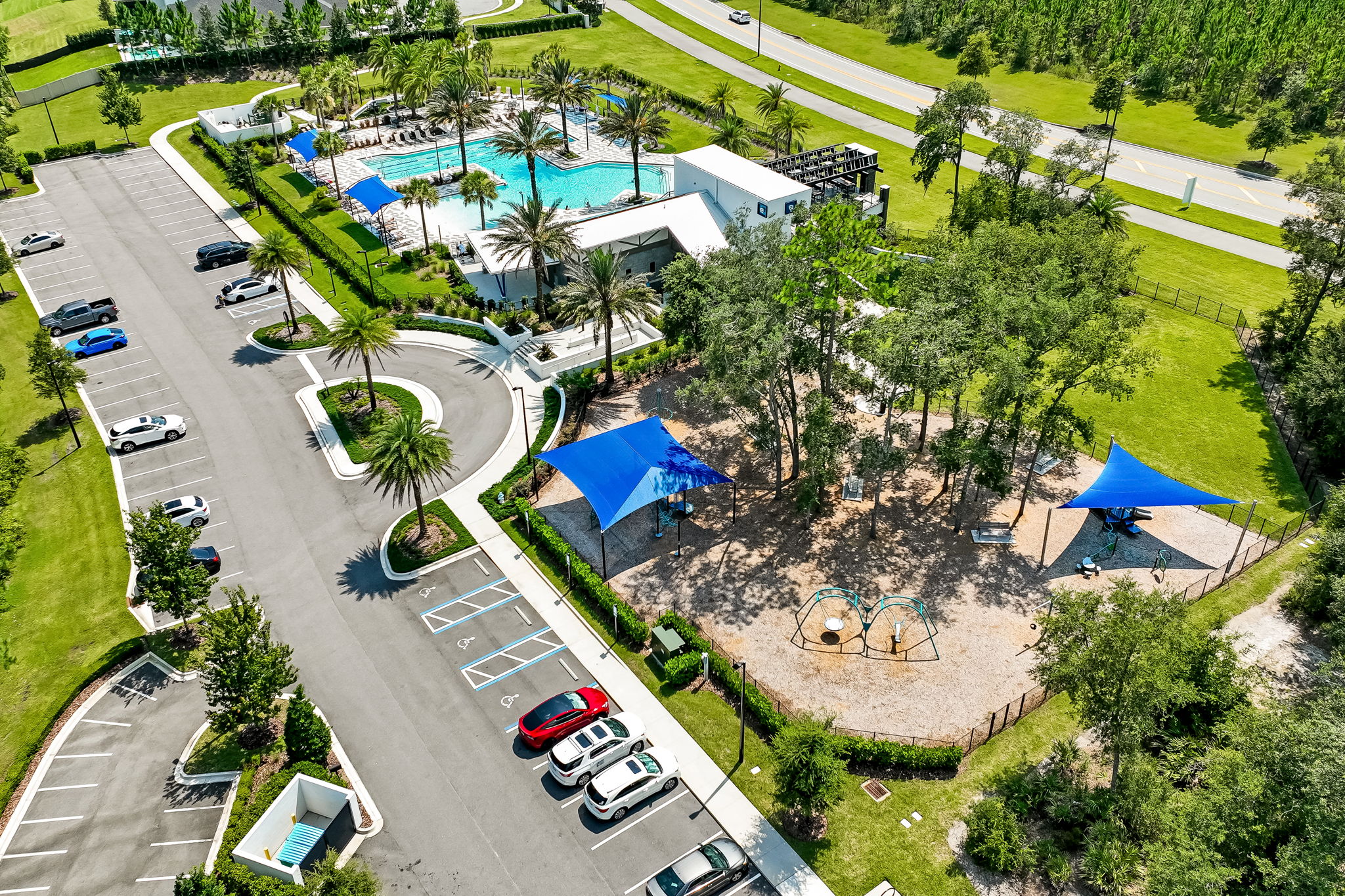Aerial View of Pool & Playground