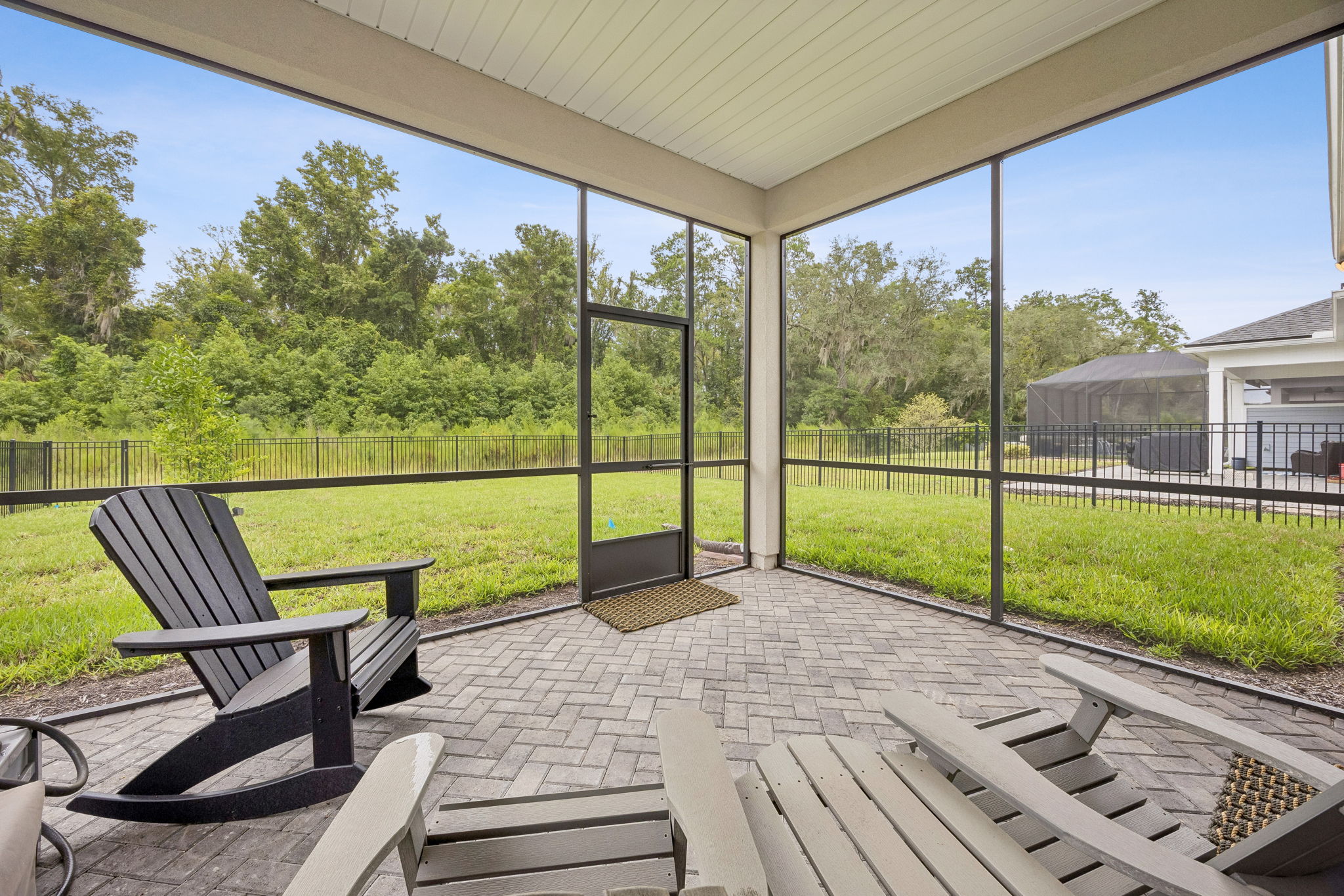 Porch Overlooks Backyard