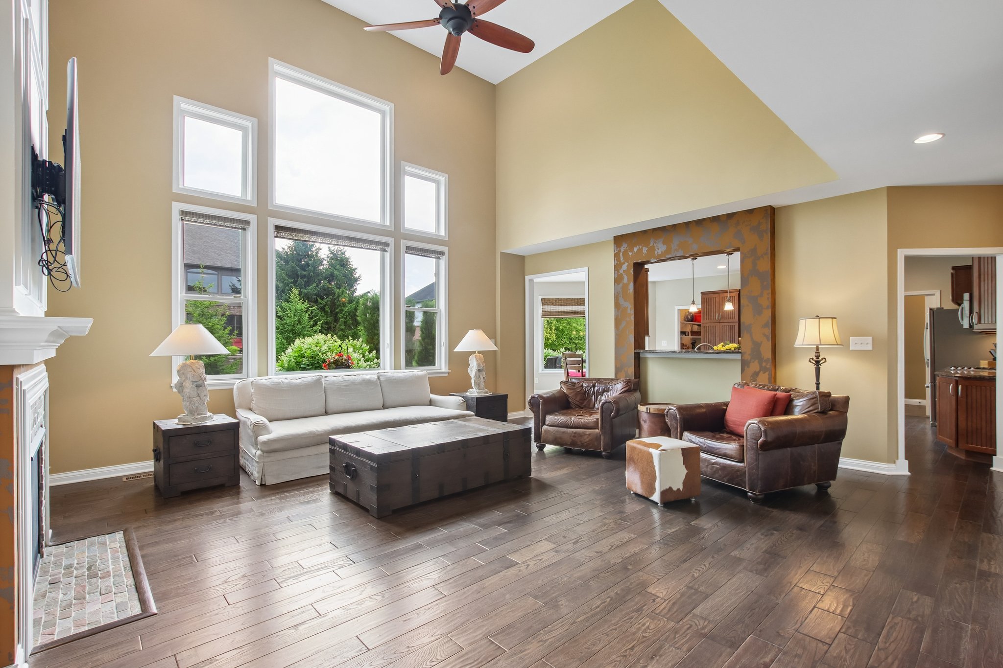 Great Room with soaring ceiling