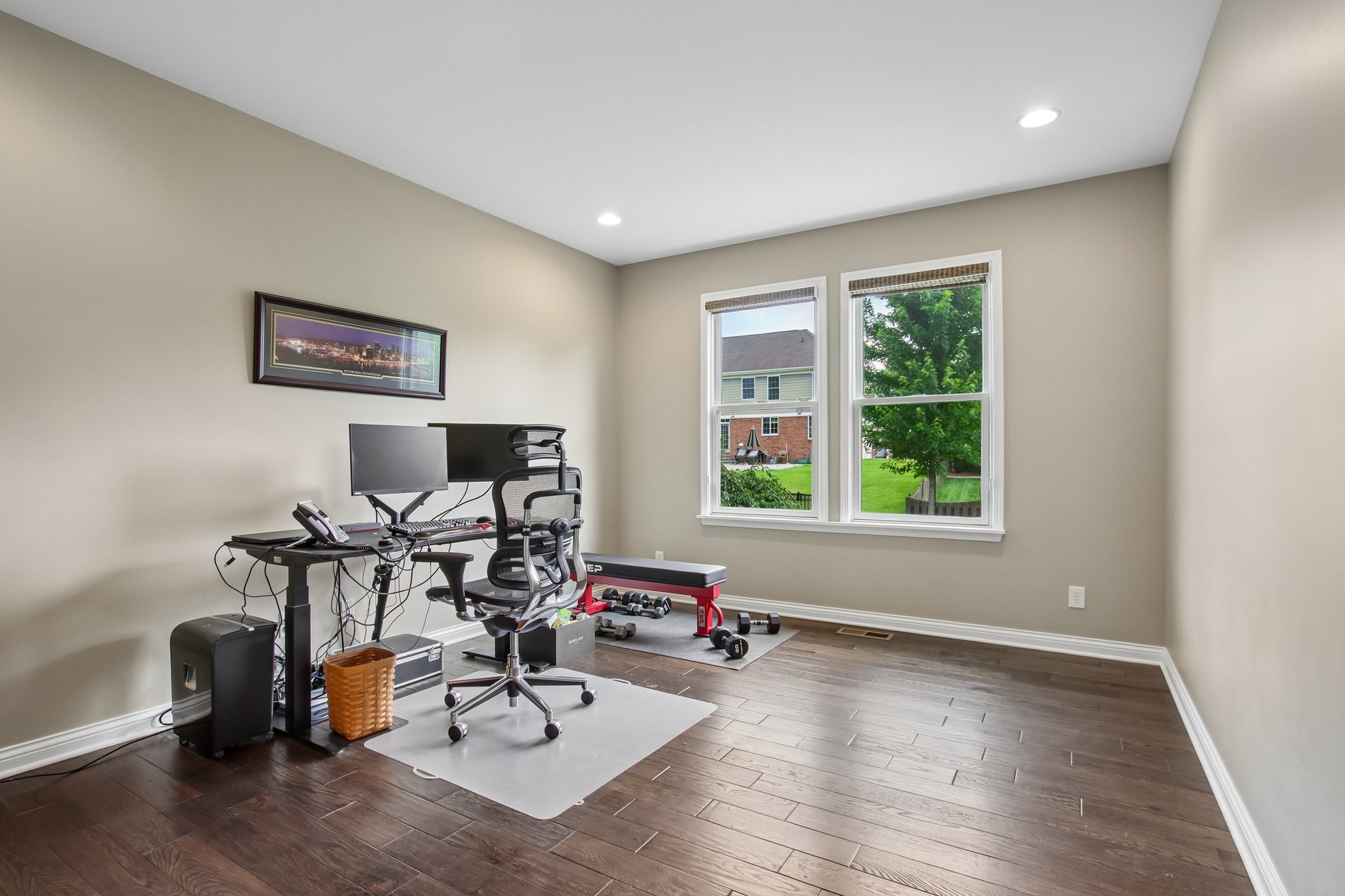 Private Office with Glass French Doors on the main level