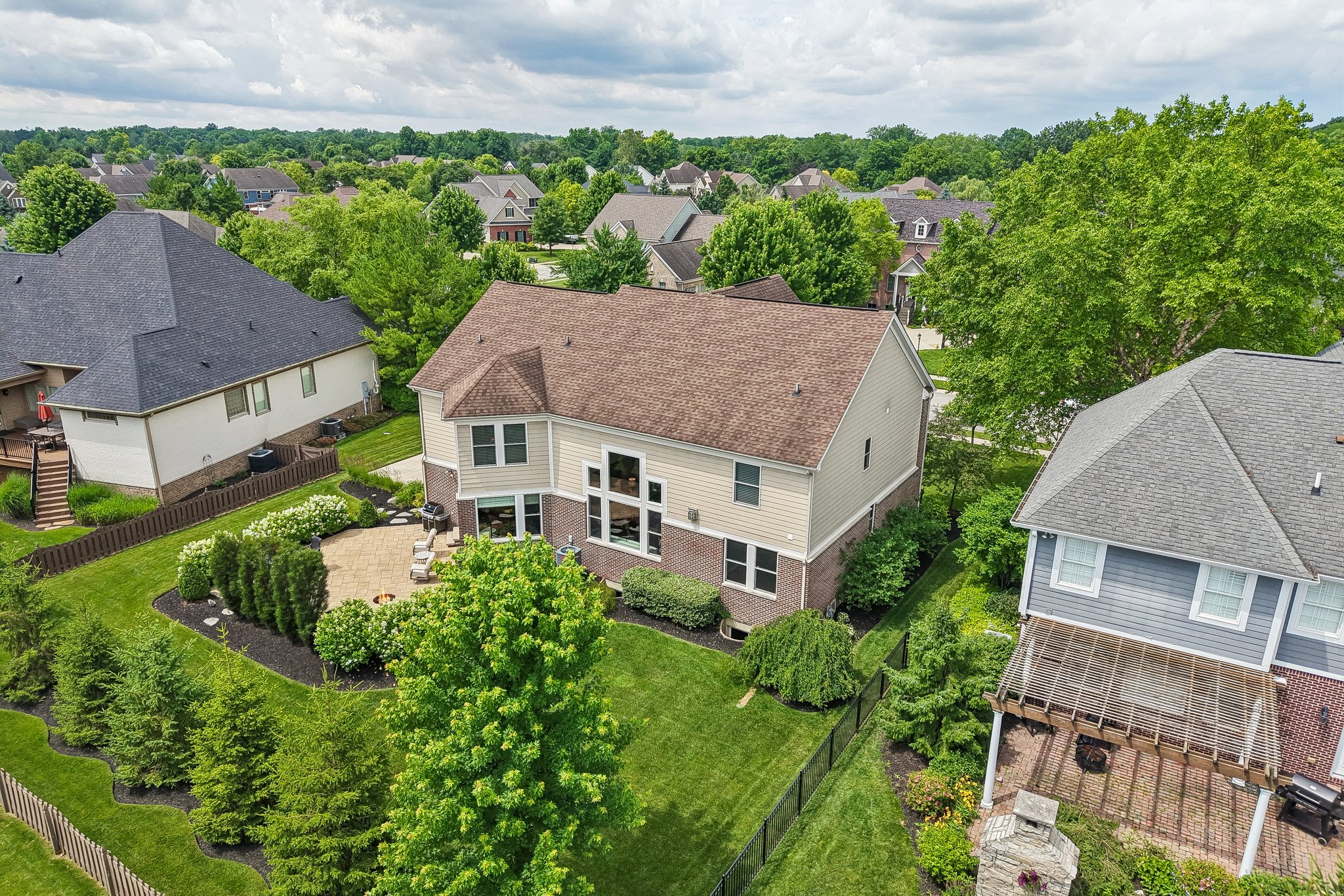 Aerial view of the home