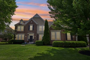 Twilight view of the front of the home