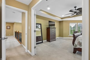 Primary Suite offers private entry, tray ceilings, sitting area and spa-like bathroom retreat