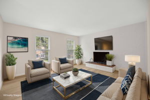 Family Room with Wood-burning Fireplace