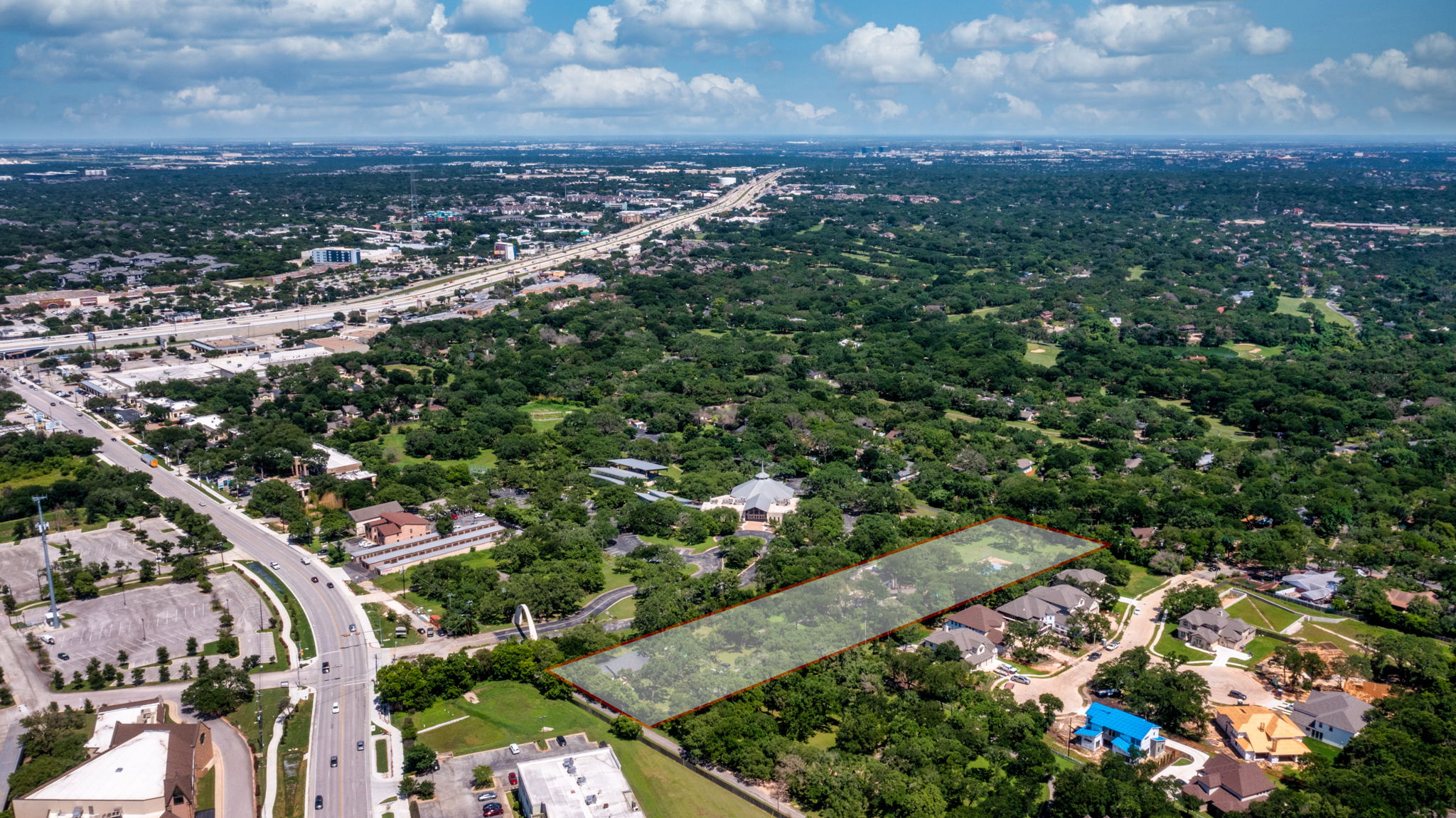 Aerial view at 183 and Anderson Mill. *Lot lines are not exact and are for illustration purposes only.