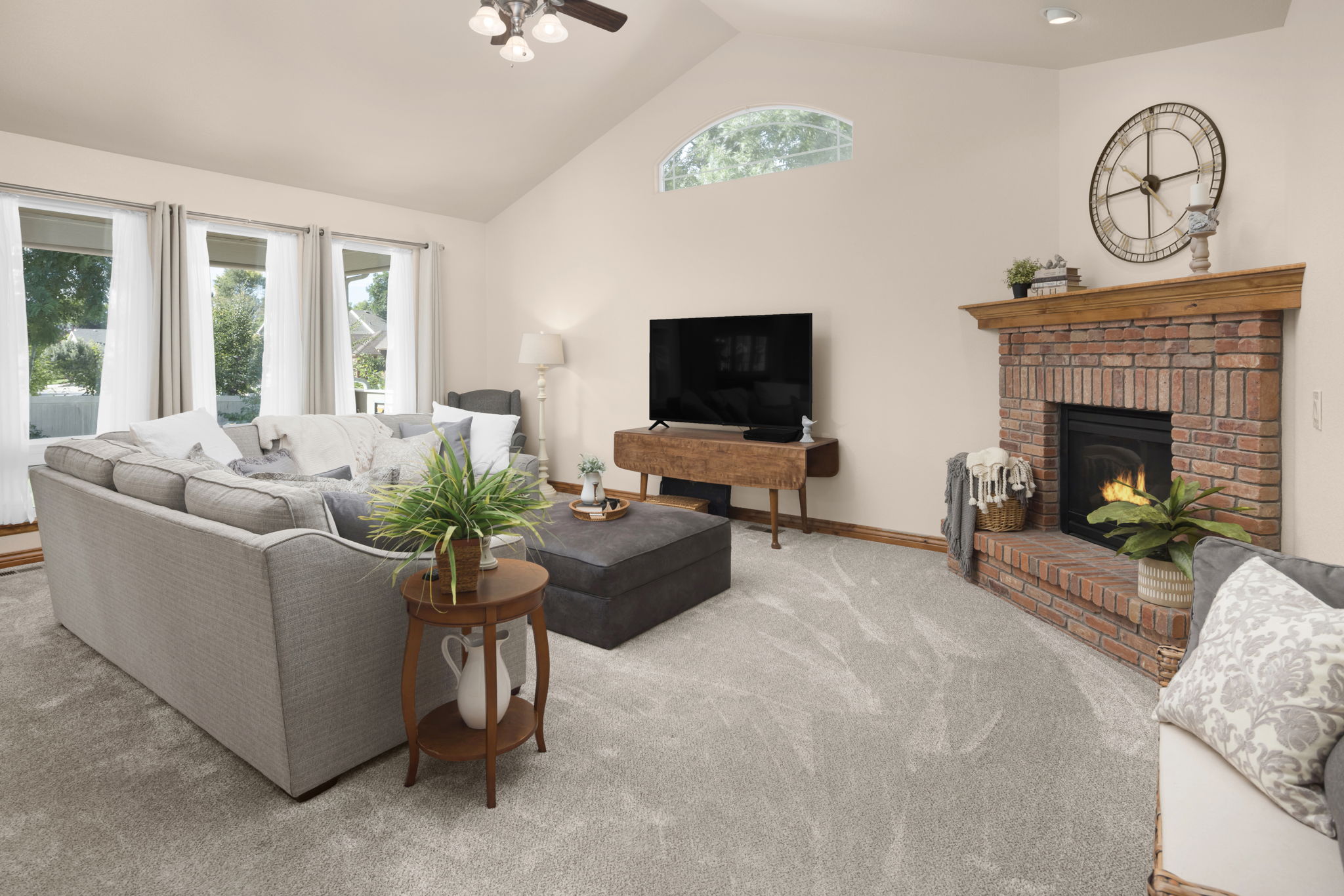 Soaring Ceilings in Living Room