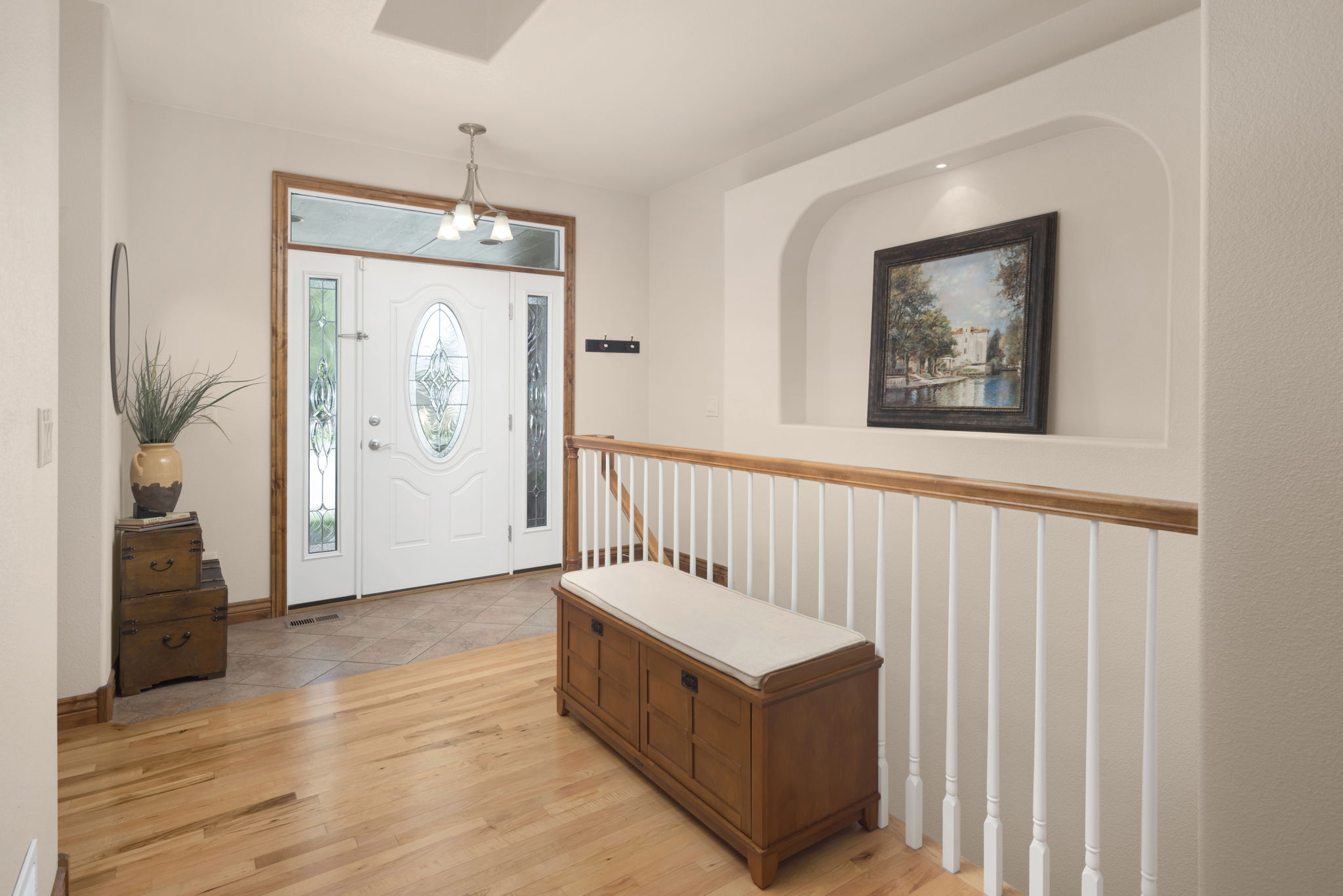 Entryway is Bright and Open w 9 Ft Ceilings