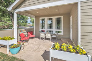 You Will Love This Covered Stamped Concrete Back Patio