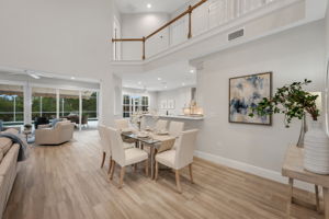 Dining to Living space.  Definitely the perfect place to have a dinner party!
